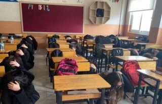 Çine’deki okullarda  deprem tatbikatı