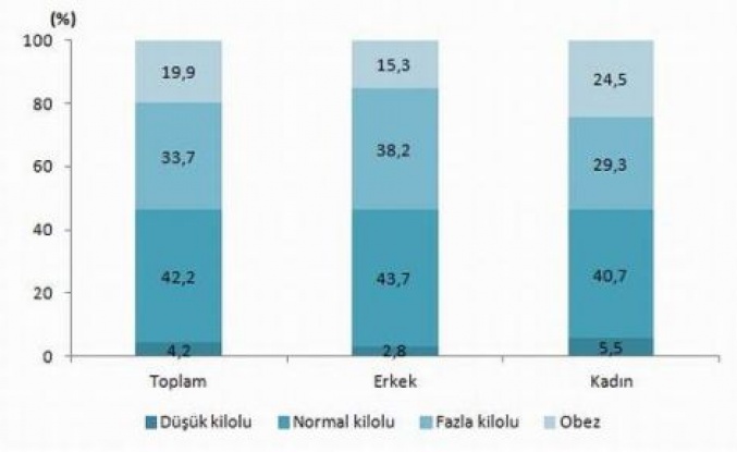 Türkiye'de nüfusun yüzde 19,9'u obez 