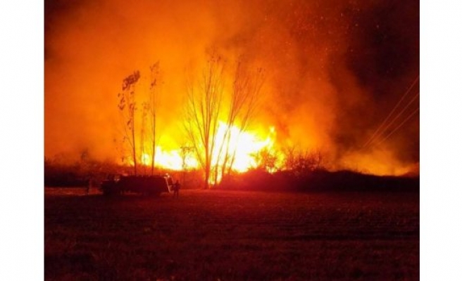 Geceyi Alevler Aydınlattı, Karpuzlu’da Arazi Yangını
