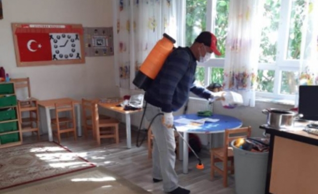 Çine’de Okullar Dezenfekte Ediliyor