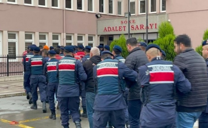 Aydın’da ’Mahzen-5’ operasyonunda gözaltına alınan 18 şüpheli adliyeye sevk edildi